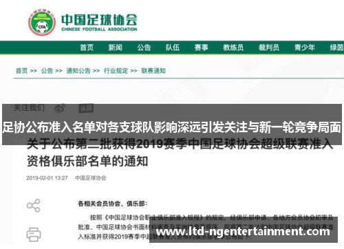 足协公布准入名单对各支球队影响深远引发关注与新一轮竞争局面